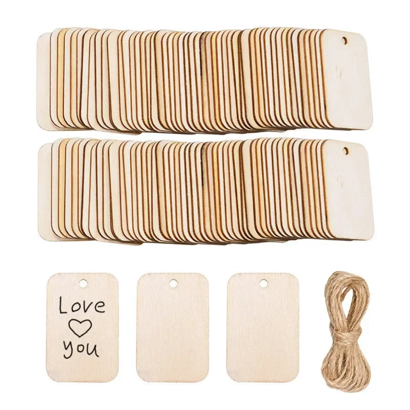 25/50/100Pcs DiY Wood Tags