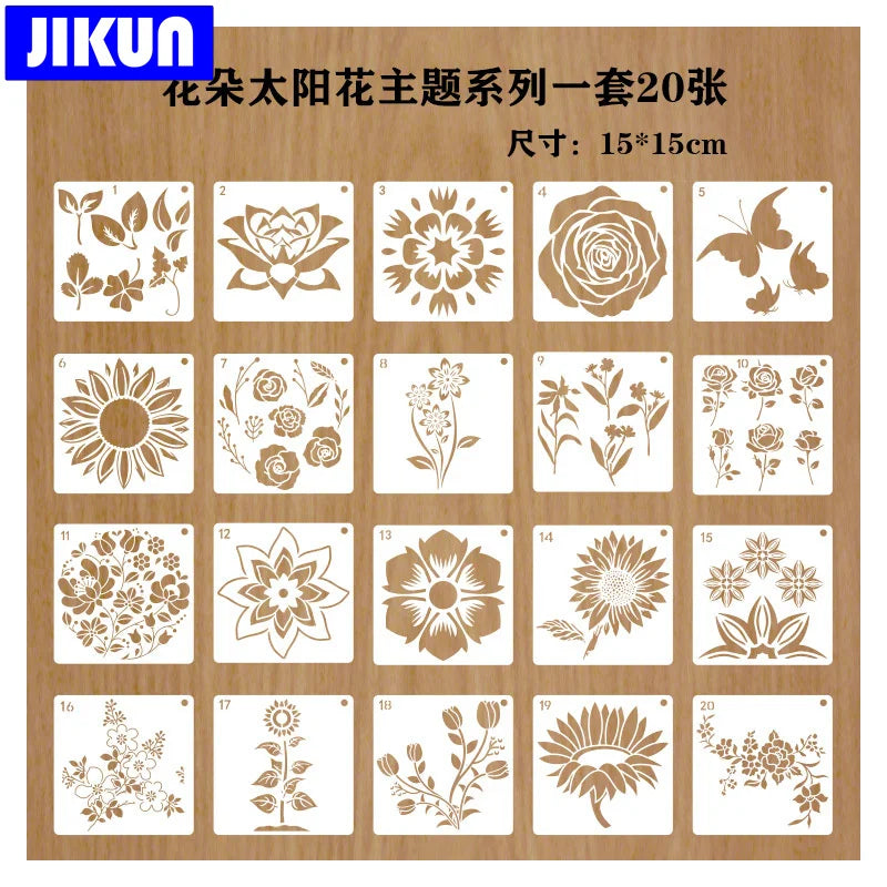 20pcs Flower Stencils