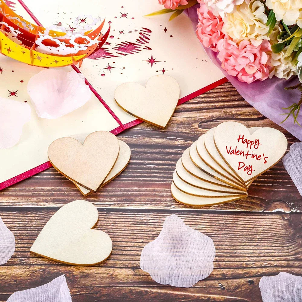 Unfinished Wooden Hearts
