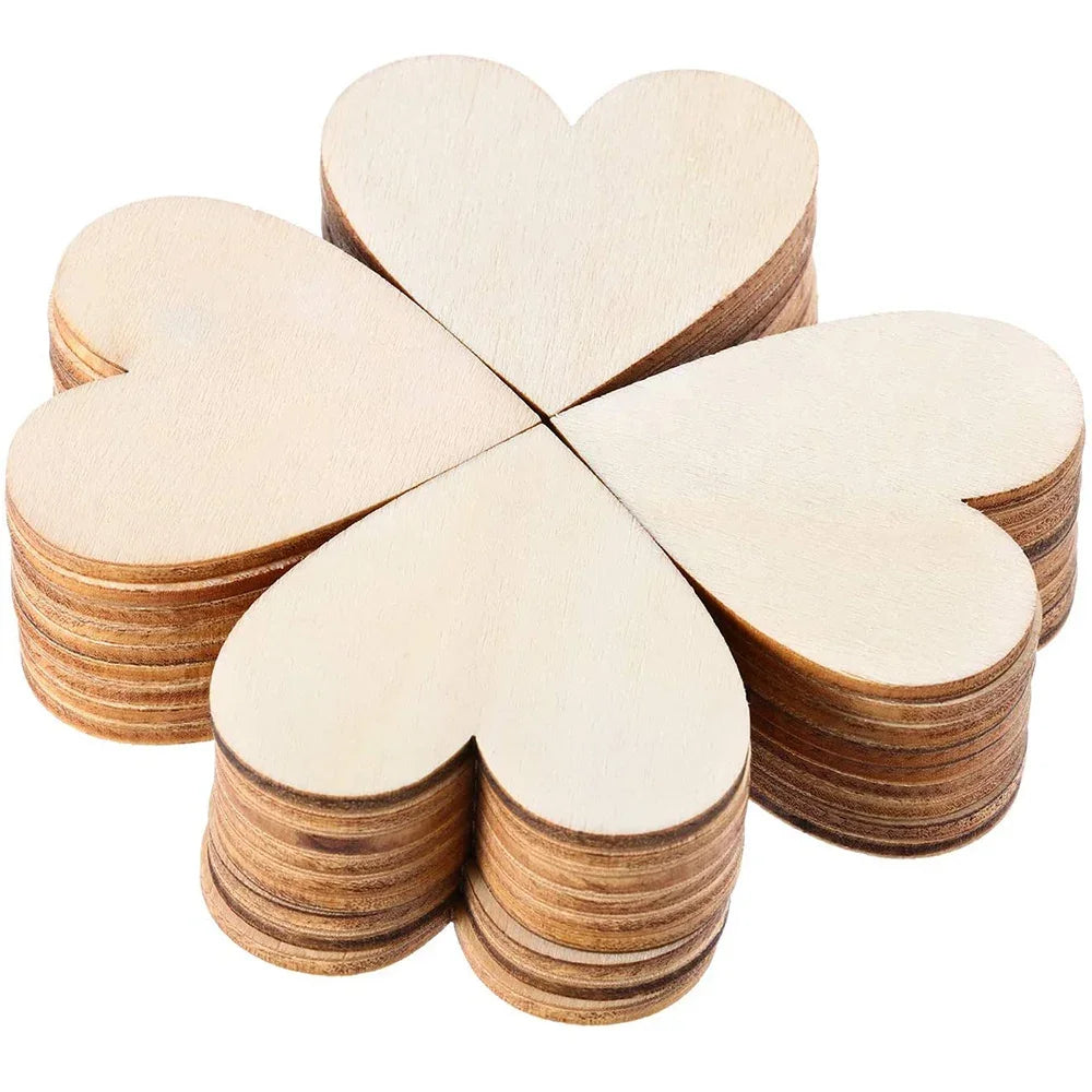 Unfinished Wooden Hearts