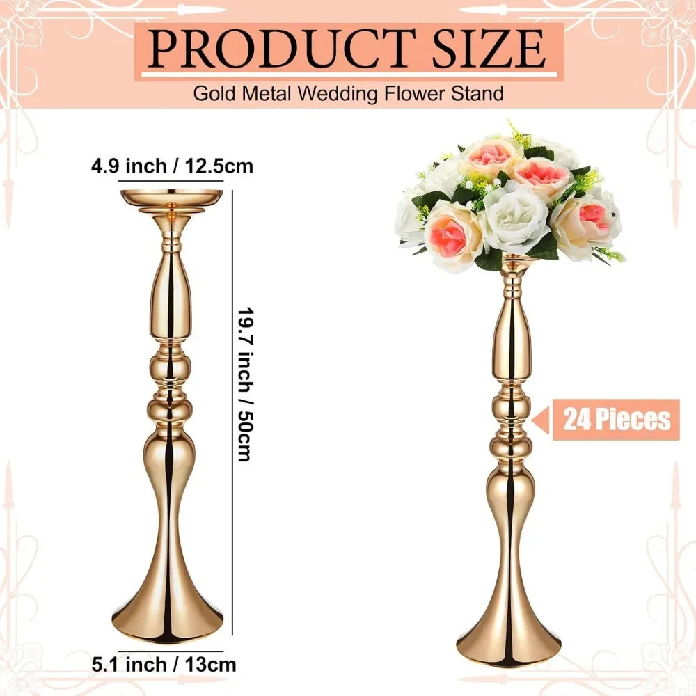 24 Pcs Metal Wedding Centerpiece