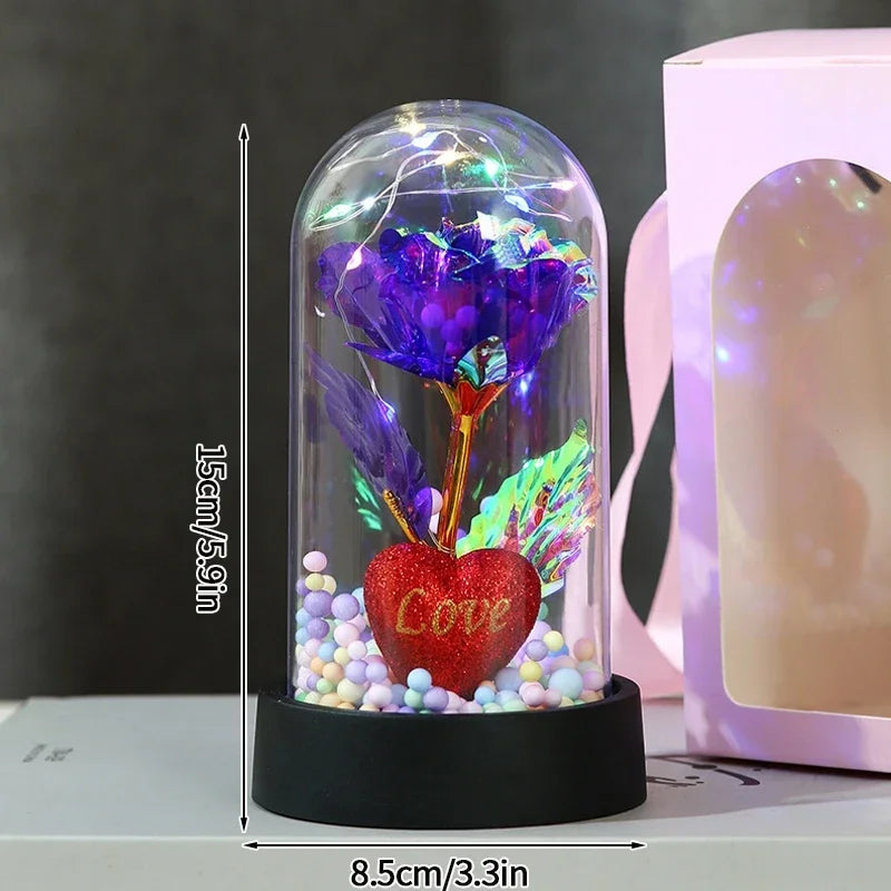 Rose Light Artificial Galaxy Eternal Rose Flower Valentines Day Flower Gifts Artificial Flowers Home Decorative Craft Supplies