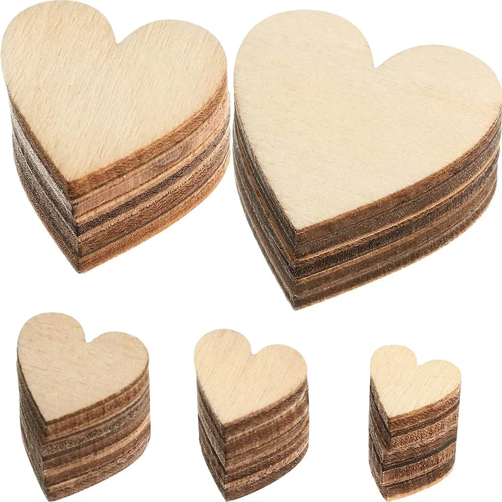 Unfinished Wooden Hearts
