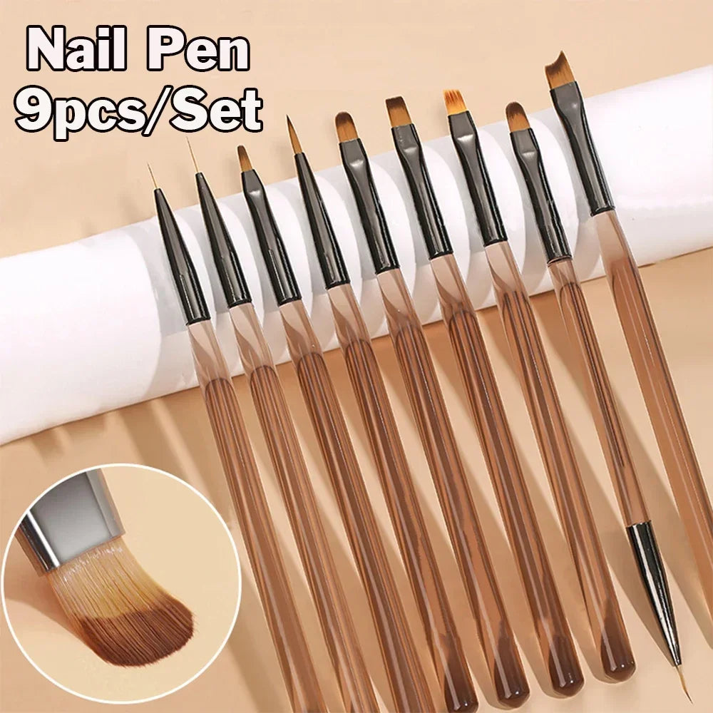 9PCS UV Gel Brush