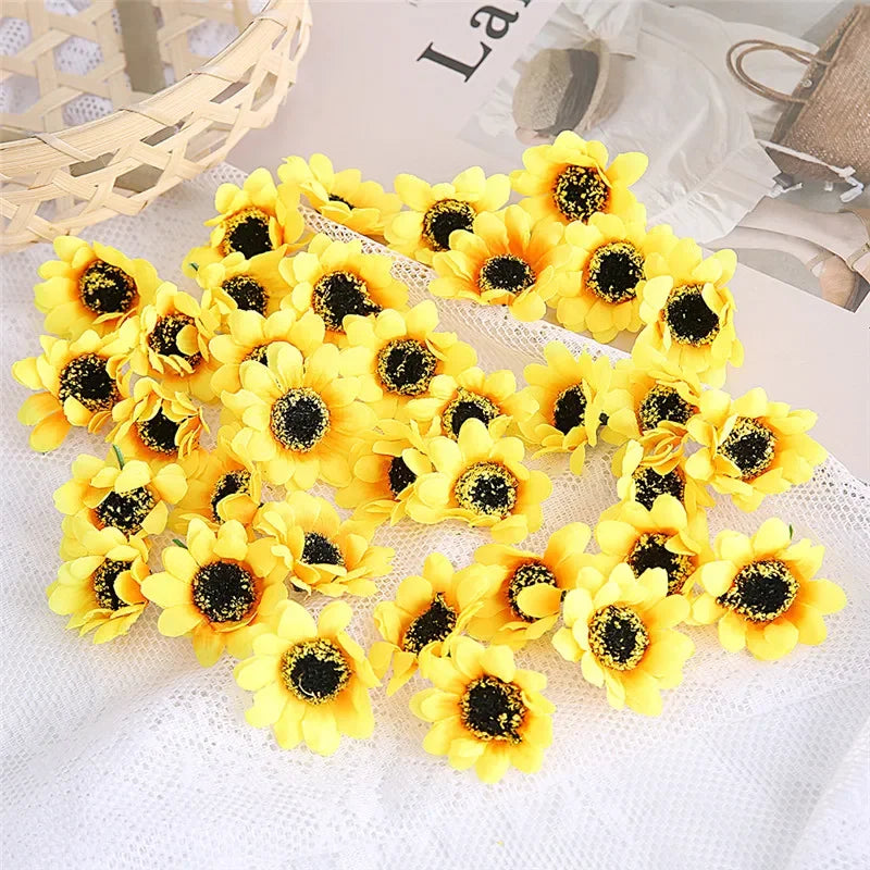 10Pcs Beautiful Silk Sunflowers