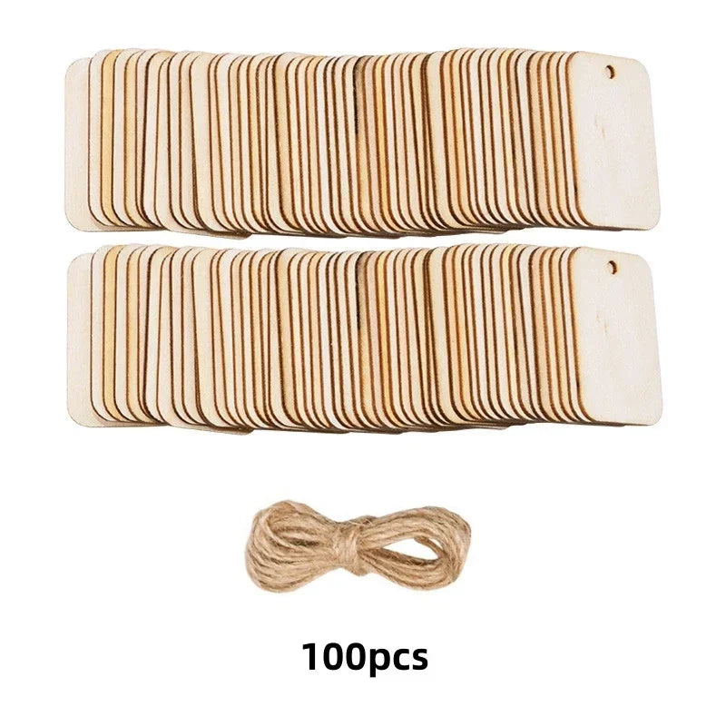 25/50/100Pcs DiY Wood Tags