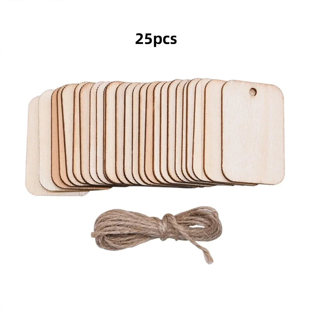 25/50/100Pcs DiY Wood Tags