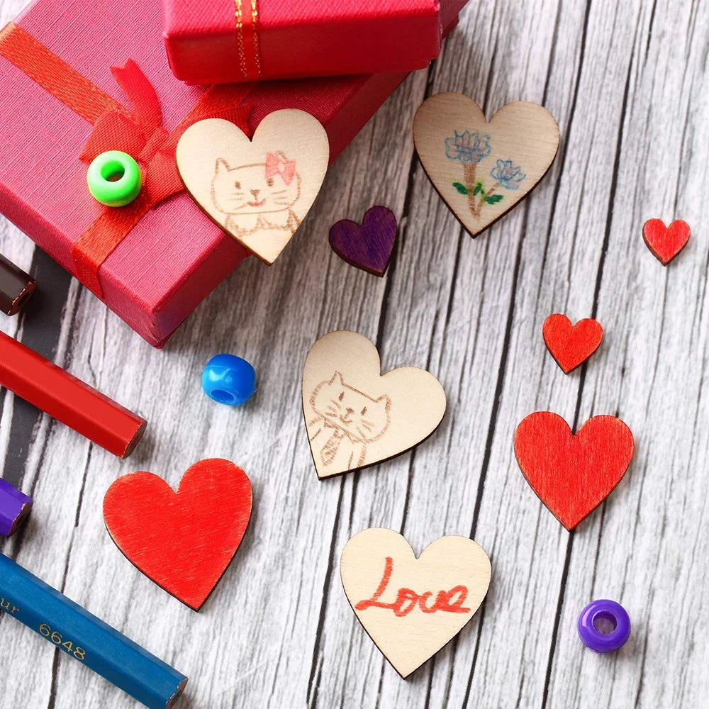 Unfinished Wooden Hearts