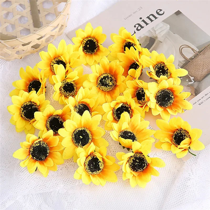 10Pcs Beautiful Silk Sunflowers
