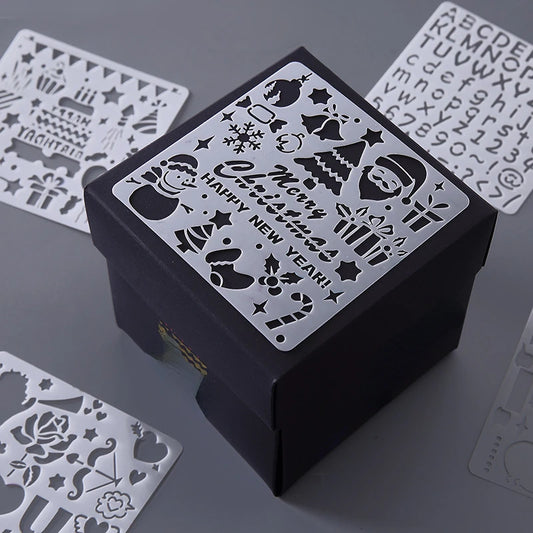 5PCS Stencil  Gift Box