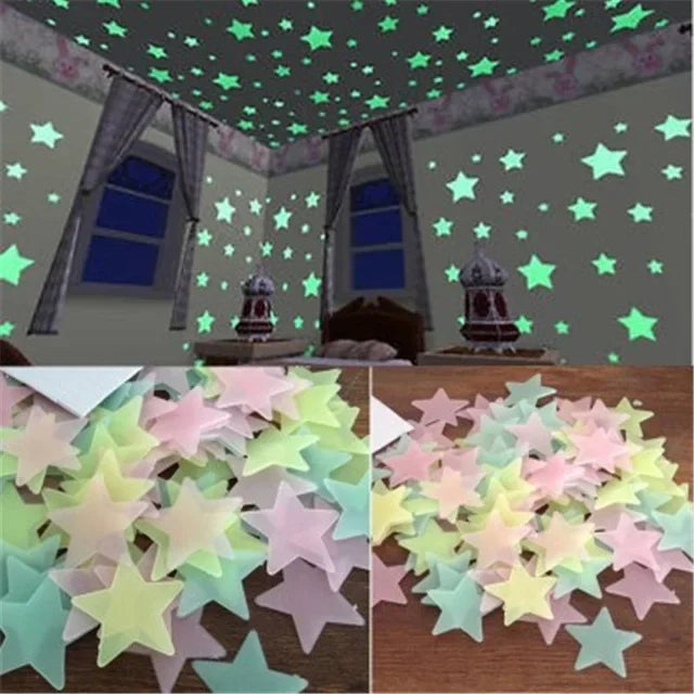 100 PCS 3D Stars