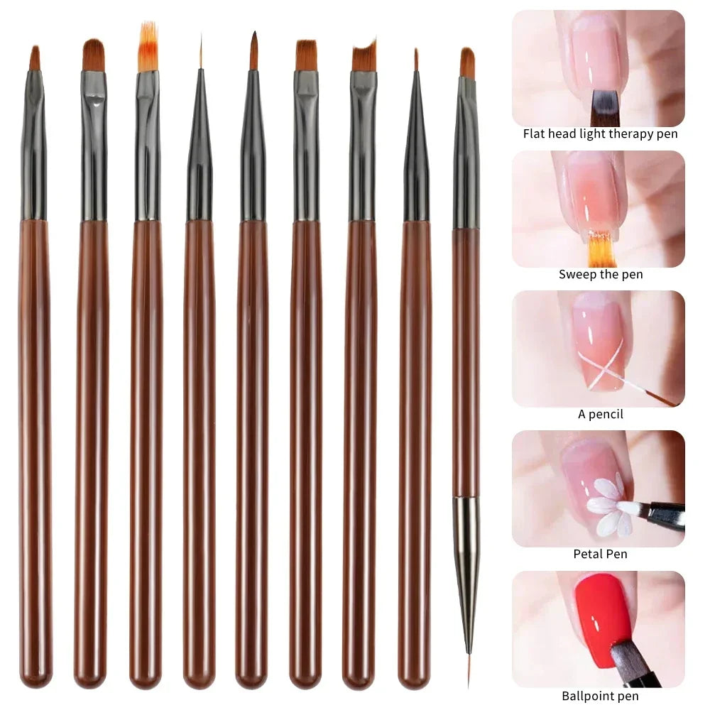 9PCS UV Gel Brush
