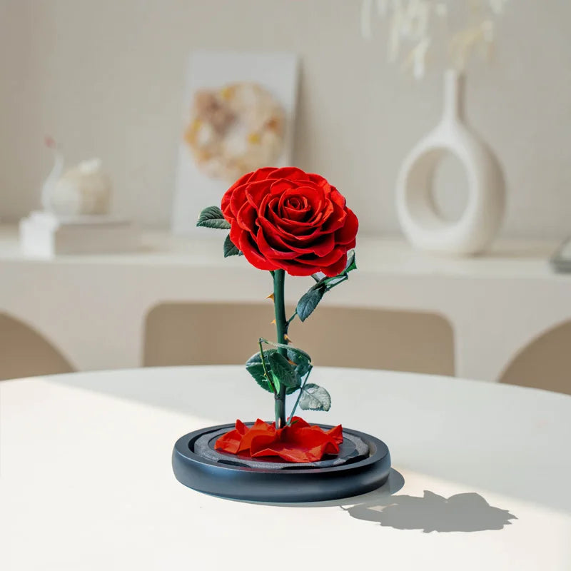 Preserved Eternal Roses in Glass Case