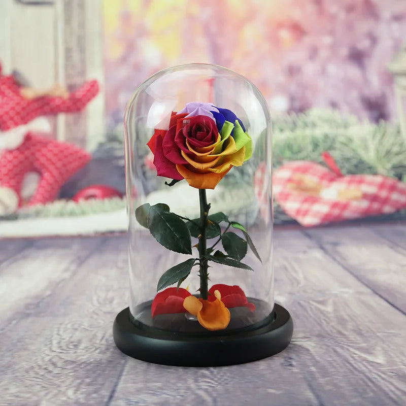 Preserved Eternal Roses in Glass Case