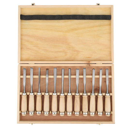 12Pcs Wood Carving Tools Set Engraving Knife Chisels Woodworking Cutter with Box Engraving Cutter Carving Knife Carving Chisels