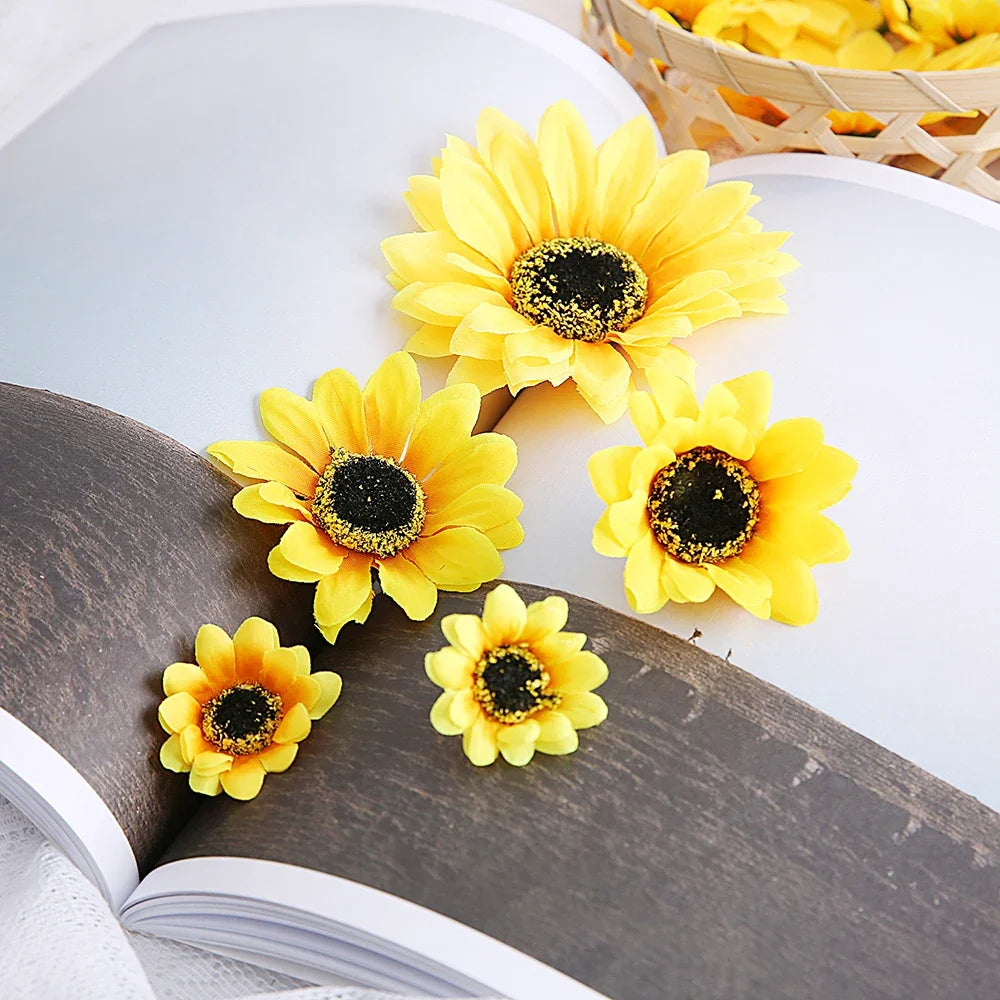 10Pcs Beautiful Silk Sunflowers