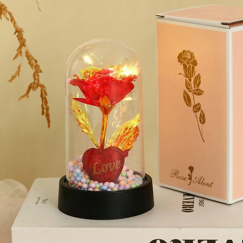 Rose Light Artificial Galaxy Eternal Rose Flower Valentines Day Flower Gifts Artificial Flowers Home Decorative Craft Supplies