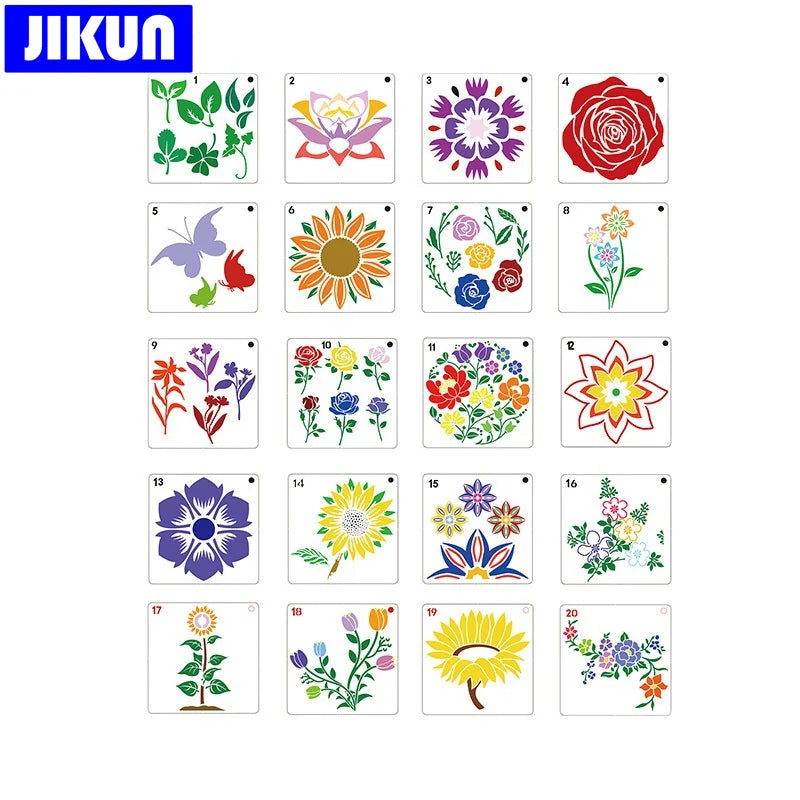 20pcs Flower Stencils