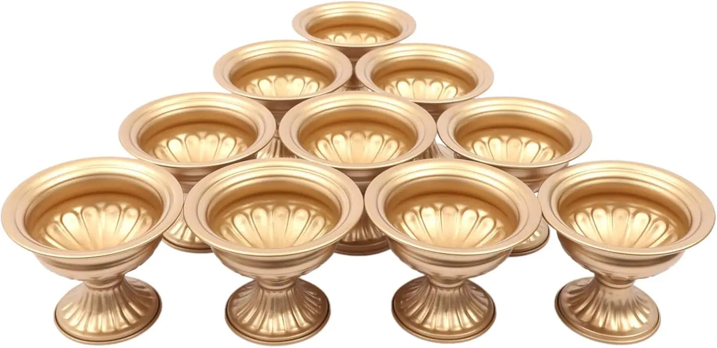 10 Pcs Gold Flowers Vases