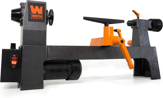 Mini Benchtop Wood Lathe 8-Inch By 13-Inch with Variable Speed Soft Start 3.2 Amp Motor Starts Gradually To Prevent Motor Damage