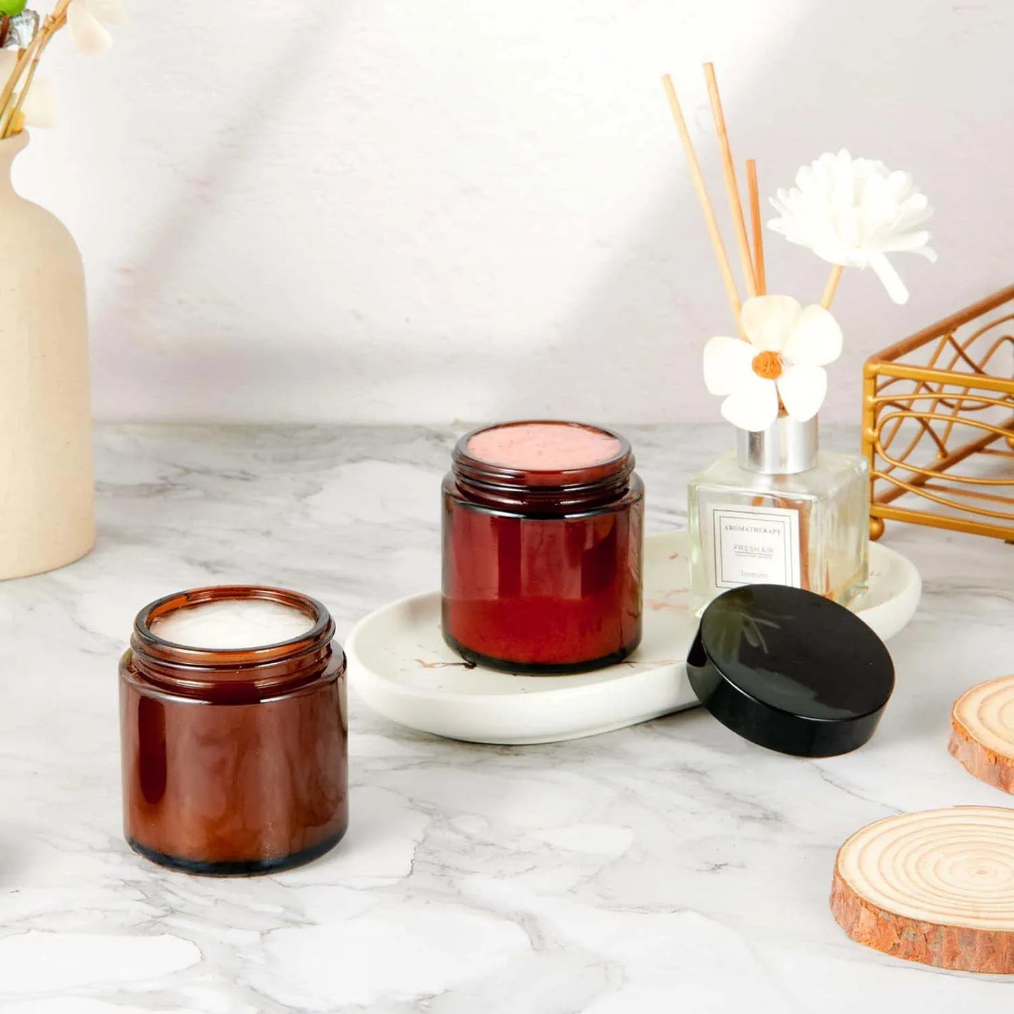 4 oz Amber Glass Jar
