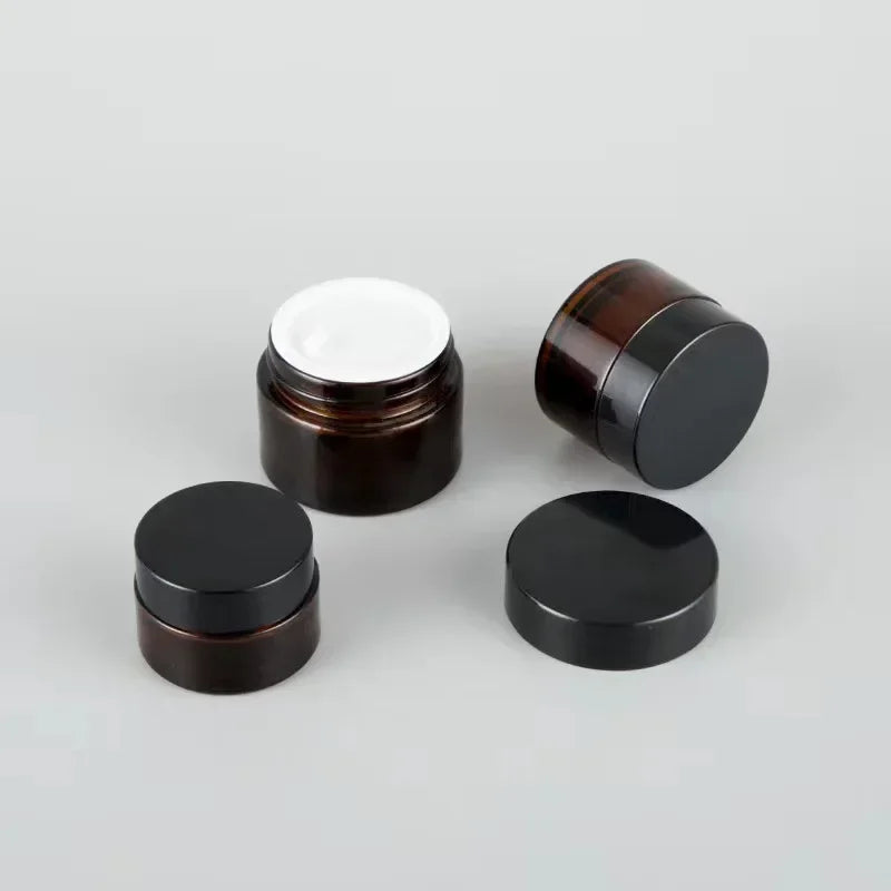 20g Protection Glass Cream Jars Concentrate Pots for Airtight Storage Wax Leaf Refillable Containers Jar 10PCS