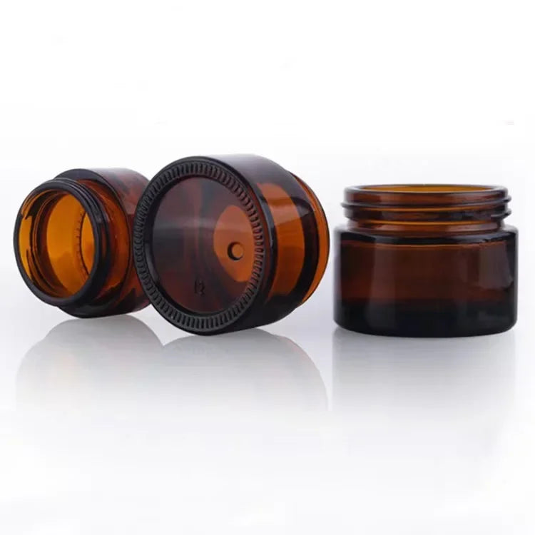 20g Protection Glass Cream Jars Concentrate Pots for Airtight Storage Wax Leaf Refillable Containers Jar 10PCS