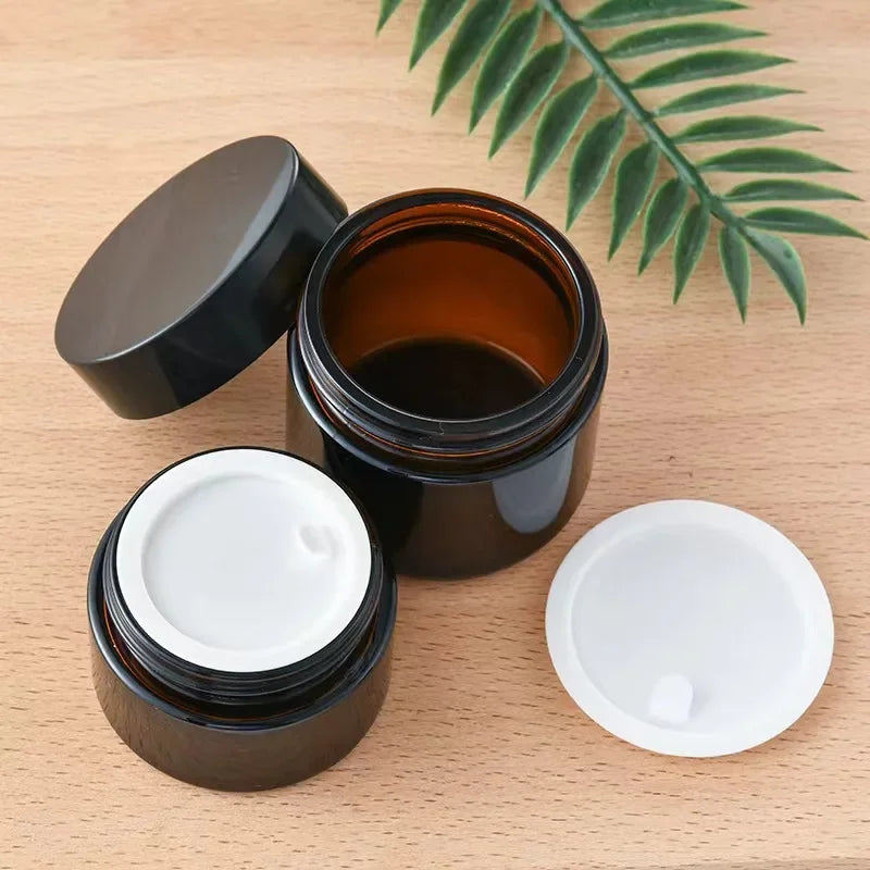 20g Protection Glass Cream Jars Concentrate Pots for Airtight Storage Wax Leaf Refillable Containers Jar 10PCS