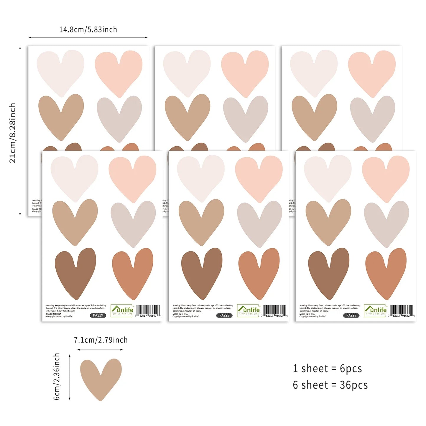 Boho Hearts Wall Sticker