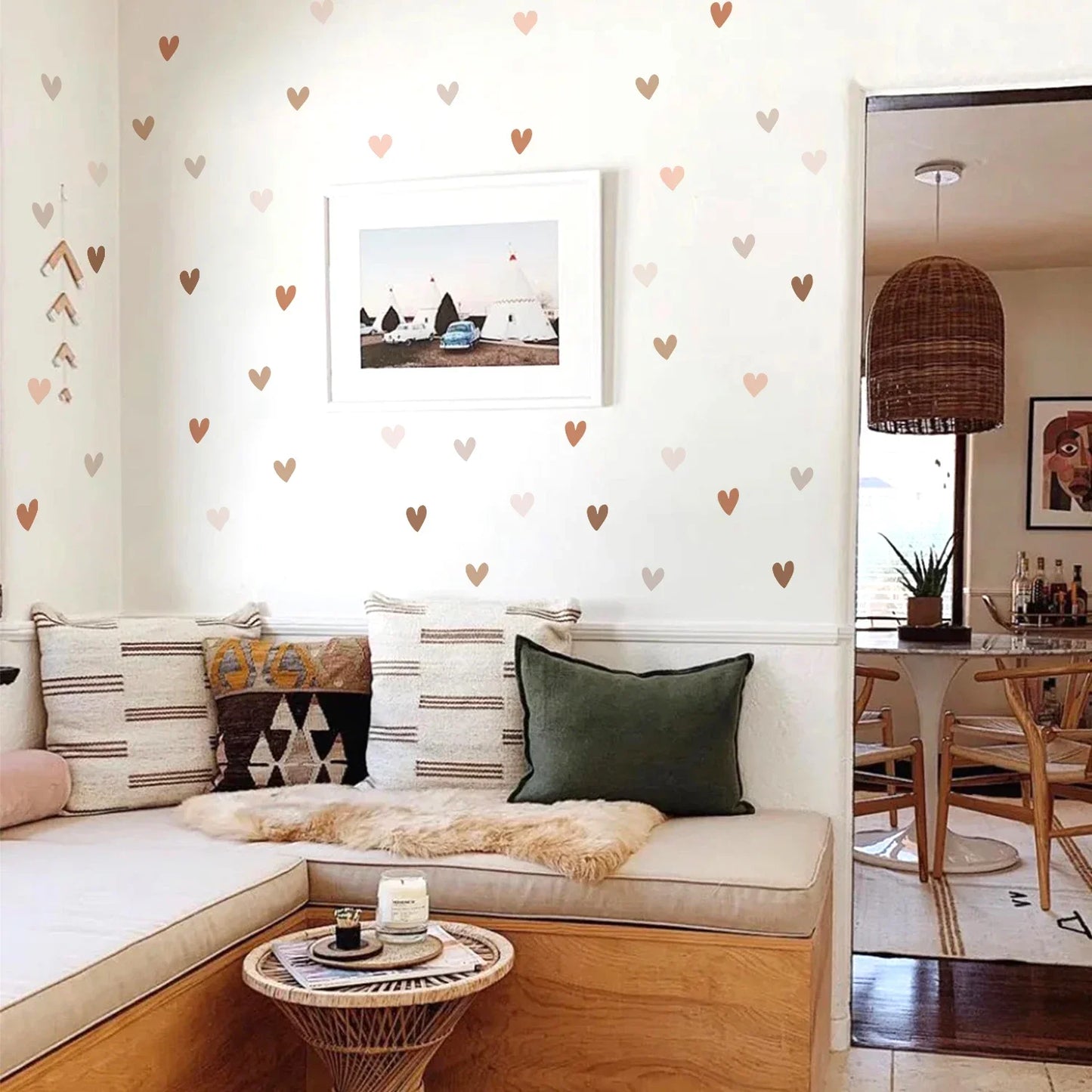 Boho Hearts Wall Sticker
