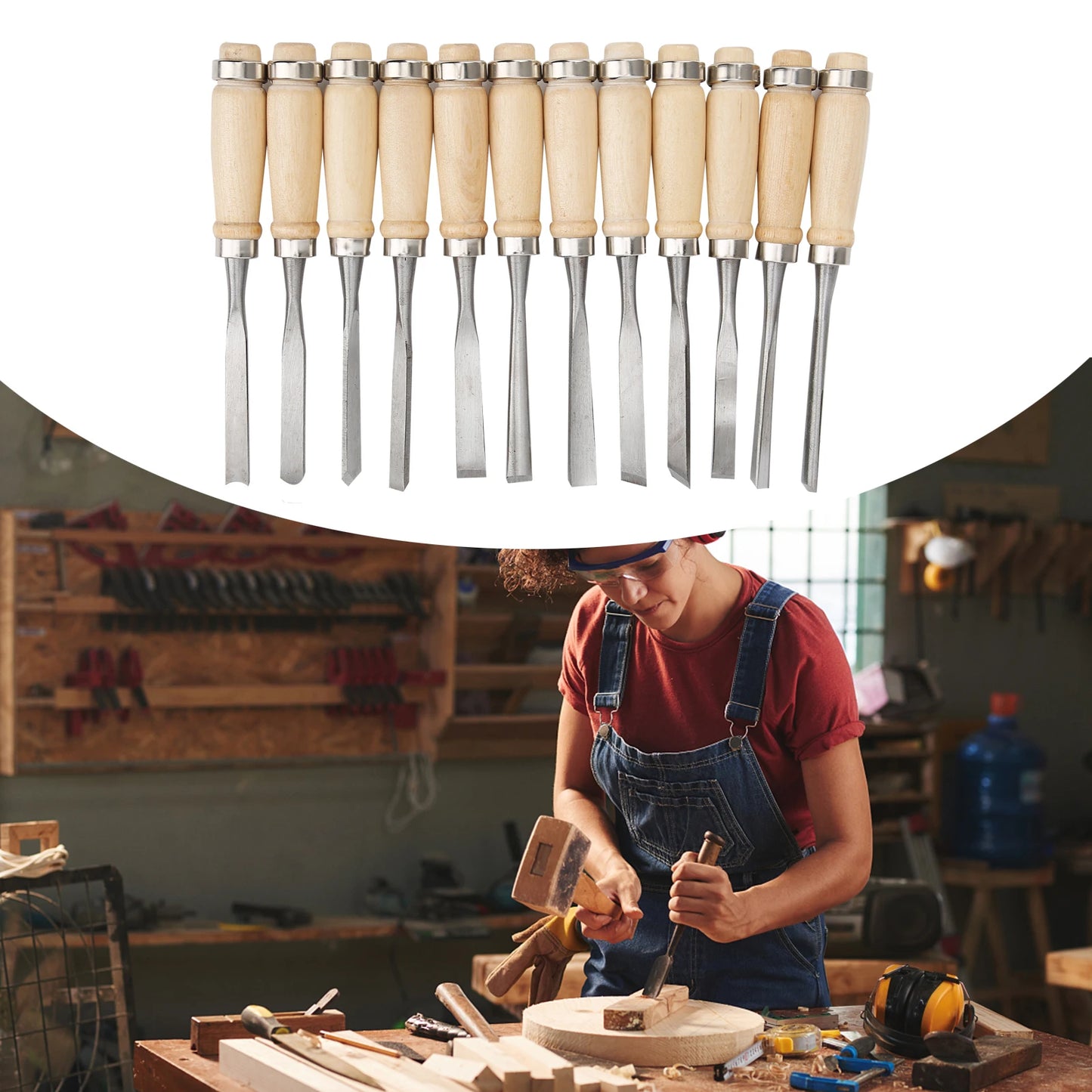 12Pcs Wood Carving Tools Set Engraving Knife Chisels Woodworking Cutter with Box Engraving Cutter Carving Knife Carving Chisels